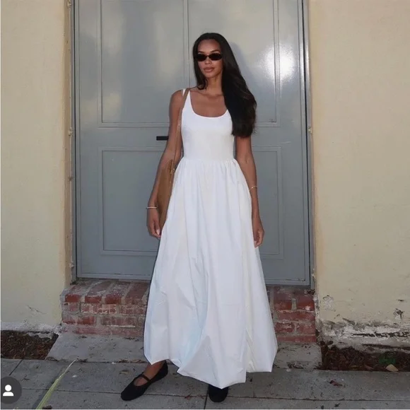 NWT DISSH Morgan White Cotton Midi Dress Size US 12 - Picture 3 of 10